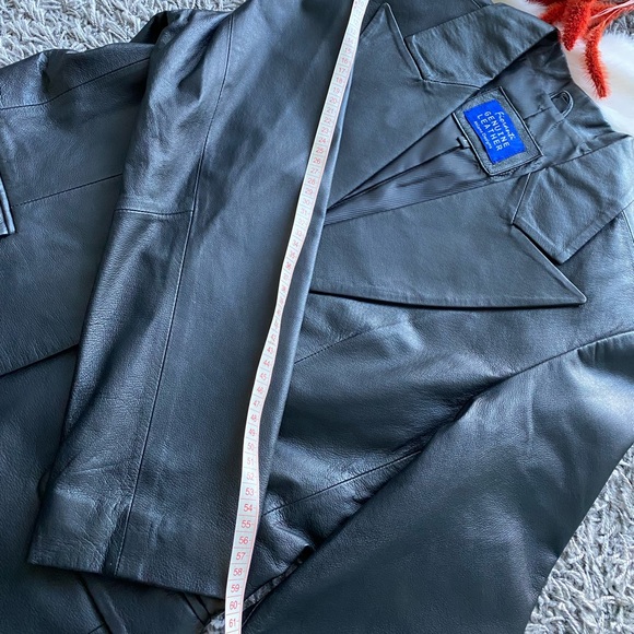 Vintage Fioranti Black Genuine Leather Blazer - Picture 6 of 9